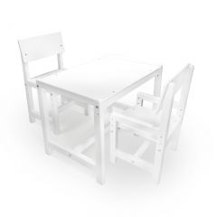 Детский растущий комплект стол и два стула  Я САМ "Лофт" (Белый, Белый) в Верхней Пышме - verhnyaya-pyshma.mebel24.online | фото 2