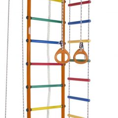 ДСК Атлант оранжевый радуга: турник, кольца, канат, трапеция, веревочная лестница в Верхней Пышме - verhnyaya-pyshma.mebel24.online | фото 1