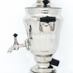 Электрический самовар из латуни никелированный на 1,5 литра форма "Тюльпан" с защитой от выкипания в Верхней Пышме - verhnyaya-pyshma.mebel24.online | фото