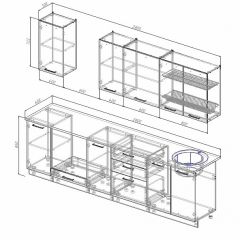 Кухонный гарнитур Антрацит 2800 (Стол. 26мм) в Верхней Пышме - verhnyaya-pyshma.mebel24.online | фото 2