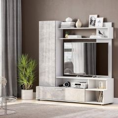 Гостиная МГС 9 (Белый/Цемент светлый) в Верхней Пышме - verhnyaya-pyshma.mebel24.online | фото