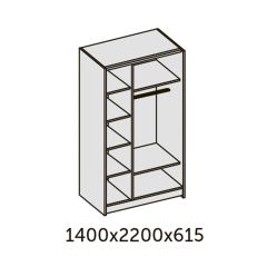 ИННЭС-5 Шкаф-купе 2-х дв. 1400 (1дв. Ф1 - бодега белая, 1дв. Ф2 - зеркало) в Верхней Пышме - verhnyaya-pyshma.mebel24.online | фото 2