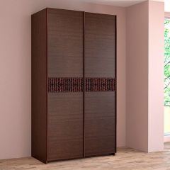 ИННЭС-5 Шкаф-купе 2-х дв. 1400 (2 дв. Ф3 - венге вст. экокожа коричневый) в Верхней Пышме - verhnyaya-pyshma.mebel24.online | фото