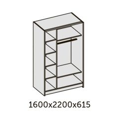 ИННЭС-5 Шкаф-купе 2-х дв. 1600 (2дв. Ф1 - венге) в Верхней Пышме - verhnyaya-pyshma.mebel24.online | фото 2