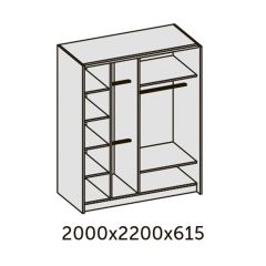 ИННЭС-5 Шкаф-купе 2-х дв. 2000 (2 дв. Ф3 - венге вст. экокожа корич) в Верхней Пышме - verhnyaya-pyshma.mebel24.online | фото 2