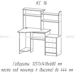 Компьютерный стол №16 (Анкор темныйанкор темный) в Верхней Пышме - verhnyaya-pyshma.mebel24.online | фото 1