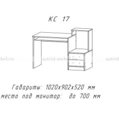 Компьютерный стол №17 (Анкор темныйанкор темный) в Верхней Пышме - verhnyaya-pyshma.mebel24.online | фото 1