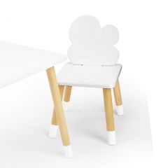 Комплект детской мебели стол и два стула Облачко (Белый/Белый/Береза) в Верхней Пышме - verhnyaya-pyshma.mebel24.online | фото