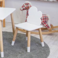 Комплект детской мебели стол и два стула Облачко (Белый/Белый/Береза) в Верхней Пышме - verhnyaya-pyshma.mebel24.online | фото 3