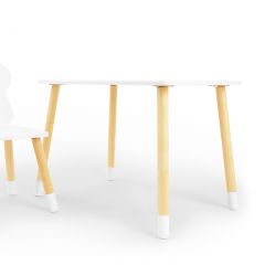 Комплект детской мебели стол и стул Корона (Белый/Белый/Береза) в Верхней Пышме - verhnyaya-pyshma.mebel24.online | фото 2