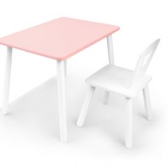 Комплект детской мебели стол и стул Корона (Розовый/Белый/Белый) в Верхней Пышме - verhnyaya-pyshma.mebel24.online | фото 2