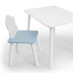 Комплект детской мебели стол и стул Облачко (Белый/Голубой/Белый) в Верхней Пышме - verhnyaya-pyshma.mebel24.online | фото 1