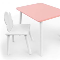 Комплект детской мебели стол и стул Облачко (Розывый/Белый/Белый) в Верхней Пышме - verhnyaya-pyshma.mebel24.online | фото 1