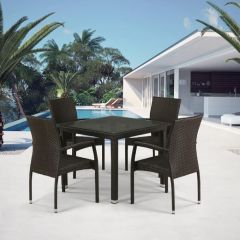 Комплект плетеной мебели T257A/YC379A-W53 Brown (4+1) + подушки на стульях в Верхней Пышме - verhnyaya-pyshma.mebel24.online | фото
