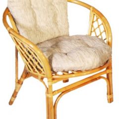 Кресло Багама, подушки светлые обычные шенил (Мёд) в Верхней Пышме - verhnyaya-pyshma.mebel24.online | фото