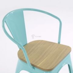 Кресло Barneo N-245 Tolix style Wood  (RAL6027 бирюзовый) в Верхней Пышме - verhnyaya-pyshma.mebel24.online | фото 3
