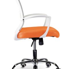 Кресло BRABIX "Wings MG-306", пластик белый, хром, сетка, серое/оранжевое, 532011 в Верхней Пышме - verhnyaya-pyshma.mebel24.online | фото 3