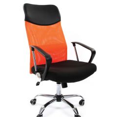 Кресло для руководителя CHAIRMAN 610 N (15-21 черный/сетка оранжевый) в Верхней Пышме - verhnyaya-pyshma.mebel24.online | фото 1
