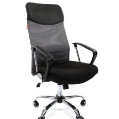 Кресло для руководителя CHAIRMAN 610 N(15-21 черный/сетка серый) в Верхней Пышме - verhnyaya-pyshma.mebel24.online | фото