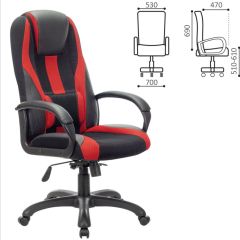Кресло компьютерное BRABIX PREMIUM "Rapid GM-102" (экокожа/ткань, черное/красное) 532107 в Верхней Пышме - verhnyaya-pyshma.mebel24.online | фото 2