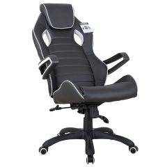 Кресло компьютерное BRABIX Techno Pro GM-003 (экокожа черное/серое, вставки серые) 531814 в Верхней Пышме - verhnyaya-pyshma.mebel24.online | фото 4