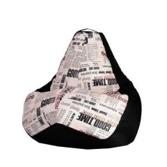 Кресло-мешок XL Газета-Black в Верхней Пышме - verhnyaya-pyshma.mebel24.online | фото