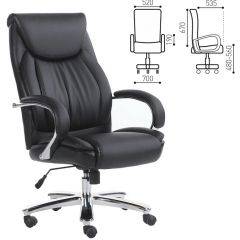 Кресло офисное BRABIX "Advance EX-575" (хром/экокожа/черное) 531825 в Верхней Пышме - verhnyaya-pyshma.mebel24.online | фото 1