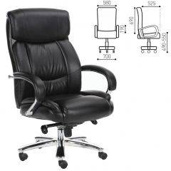 Кресло офисное BRABIX "Direct EX-580" (хром/рециклированная кожа/черное) 531824 в Верхней Пышме - verhnyaya-pyshma.mebel24.online | фото