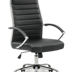 Кресло офисное BRABIX "Style EX-528", экокожа, хром, черное, 531947 в Верхней Пышме - verhnyaya-pyshma.mebel24.online | фото