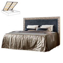 Кровать 2-х спальная (1,8 м) Тиффани Premium черная/серебро с мягким элементом (Антрацит) с подъемным механизмом (ТФКР180-3[3](П) в Верхней Пышме - verhnyaya-pyshma.mebel24.online | фото