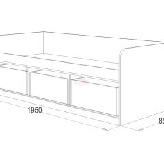 Кровать-8 одинарная с 3-мя ящиками (800*1900) ЛДСП в Верхней Пышме - verhnyaya-pyshma.mebel24.online | фото 3