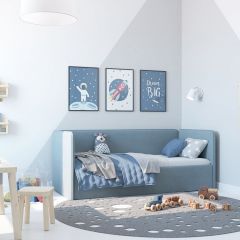 Кровать-диван Leonardo 180*80 (Голубой) + боковина в Верхней Пышме - verhnyaya-pyshma.mebel24.online | фото 5