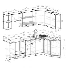 Кухонный гарнитур Лариса прайм 5 2300х1500 мм в Верхней Пышме - verhnyaya-pyshma.mebel24.online | фото 2