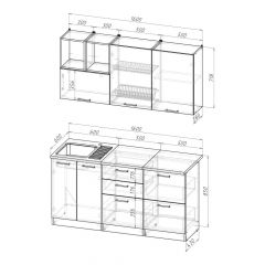 Кухонный гарнитур Лариса стандарт 4 1600 мм в Верхней Пышме - verhnyaya-pyshma.mebel24.online | фото 2