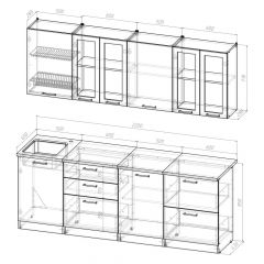 Кухонный гарнитур Лоретта компакт 2200 мм в Верхней Пышме - verhnyaya-pyshma.mebel24.online | фото 2