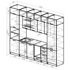 Кухонный гарнитур Сапфир 2 экстра 3000 мм в Верхней Пышме - verhnyaya-pyshma.mebel24.online | фото 2