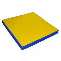 Мат гимнастический 1х1х0,05м цв. синий-желтый в Верхней Пышме - verhnyaya-pyshma.mebel24.online | фото