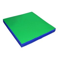 Мат гимнастический 1х1х0,08м цв. синий-зеленый в Верхней Пышме - verhnyaya-pyshma.mebel24.online | фото 1