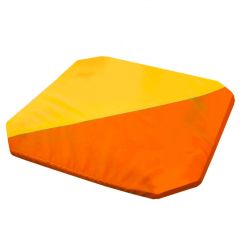 Мат гимнастический 1,3x1,3x0,05м складной скошенные углы цв.оранжевый-желтый в Верхней Пышме - verhnyaya-pyshma.mebel24.online | фото 1