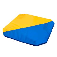 Мат гимнастический 1,3x1,3x0,05м складной скошенные углы цв.синий-желтый в Верхней Пышме - verhnyaya-pyshma.mebel24.online | фото 1