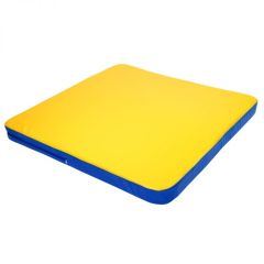 Мат гимнастический 1,36х1,36х0,08м складной закругленные углы цв. синий-желтый (для ДСК Игрунок) в Верхней Пышме - verhnyaya-pyshma.mebel24.online | фото 1