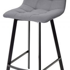Полубарный стул CHILLI-QB SQUARE серый #27, велюр / черный каркас (H=66cm) М-City в Верхней Пышме - verhnyaya-pyshma.mebel24.online | фото 1