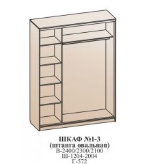 Шкаф №1 1.2-2 Оптима 2400х1204х572 (фасад 2 зеркала) в Верхней Пышме - verhnyaya-pyshma.mebel24.online | фото 6