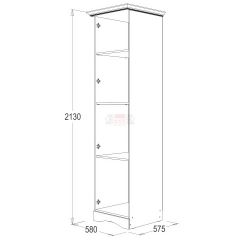 Шкаф 1-но дверный для белья Ольга 1Н в Верхней Пышме - verhnyaya-pyshma.mebel24.online | фото 2