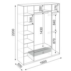 Шкаф 4 двери Глэдис М24 (ЯШС/Белый) в Верхней Пышме - verhnyaya-pyshma.mebel24.online | фото 3