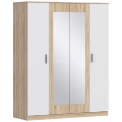 Шкаф 4х дверный с зеркалами Уют СБ-2750/1 (Дуб Сонома/Белый) в Верхней Пышме - verhnyaya-pyshma.mebel24.online | фото