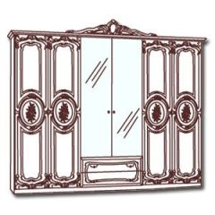 Шкаф 6-и дверный с зеркалами (01.146) Роза (могано) в Верхней Пышме - verhnyaya-pyshma.mebel24.online | фото 4