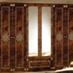 Шкаф 6-и дверный с зеркалами (02.146) Рома (орех) в Верхней Пышме - verhnyaya-pyshma.mebel24.online | фото