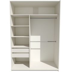 Шкаф-купе 1400 серии SOFT D6+D6+B2+PL3 (2 ящика+2штанги) профиль «Капучино» в Верхней Пышме - verhnyaya-pyshma.mebel24.online | фото 3