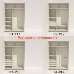 Шкаф-купе 1400 серии SOFT D6+D6+B2+PL3 (2 ящика+2штанги) профиль «Капучино» в Верхней Пышме - verhnyaya-pyshma.mebel24.online | фото 6